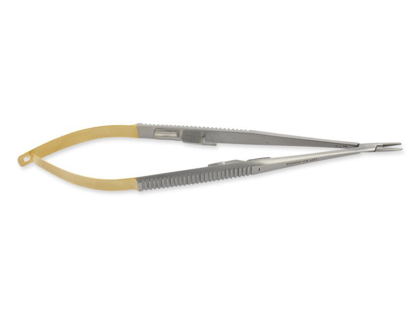 GOLD CASTROVIEJO NEEDLE HOLDER straight - 18 cm