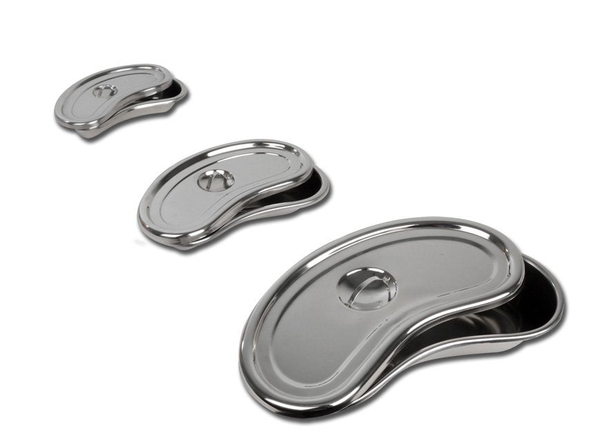 S/S KIDNEY DISH WITH LID - 200x95x35 mm