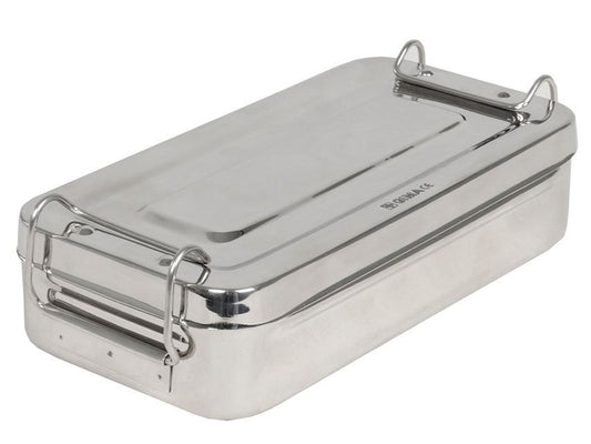 STAINLESS STEEL BOX - 20x10x4.5 cm - handle