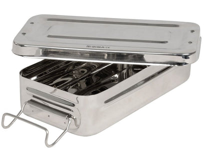 STAINLESS STEEL BOX - 20x10x4.5 cm - handle