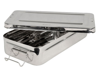 STAINLESS STEEL BOX - 30x15x6 cm - handle