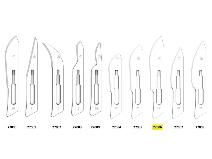 GIMA CARBON STEEL BLADES N. 22 - sterile