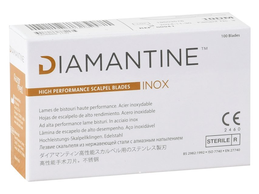 DIAMANTINE STAINLESS STEEL BLADES N. 10 - sterile