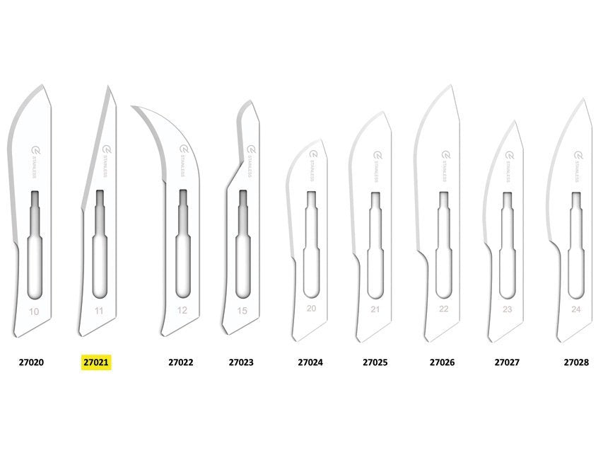 GIMA STAINLESS STEEL BLADES N. 11 - sterile