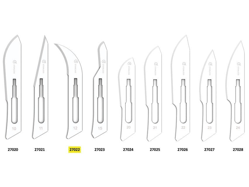 GIMA STAINLESS STEEL BLADES N. 12 - sterile
