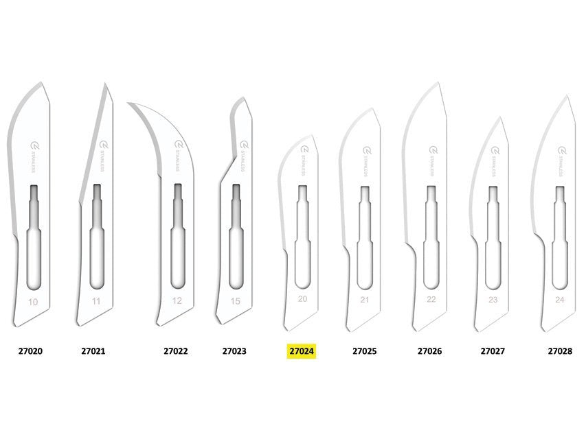 GIMA STAINLESS STEEL BLADES N. 20 - sterile