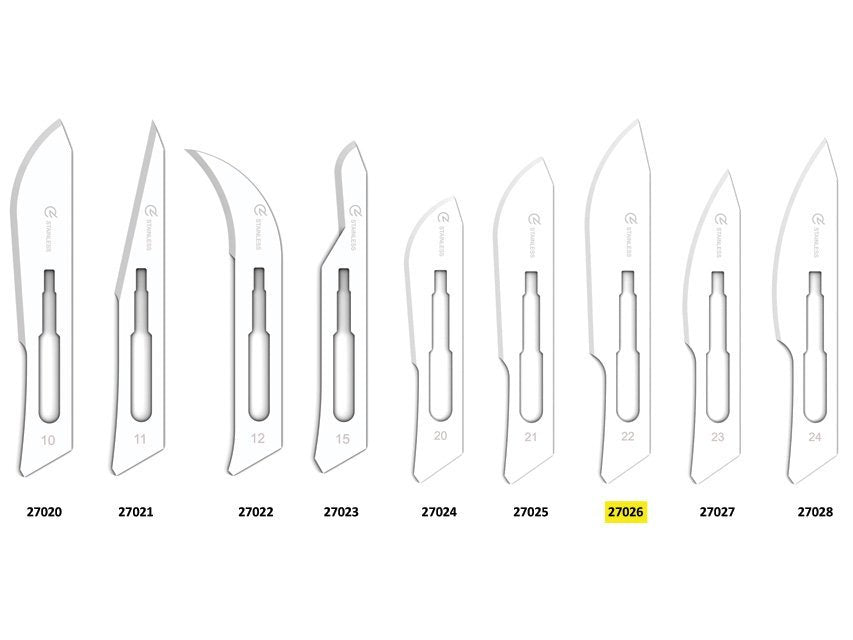 GIMA STAINLESS STEEL BLADES N. 22 - sterile