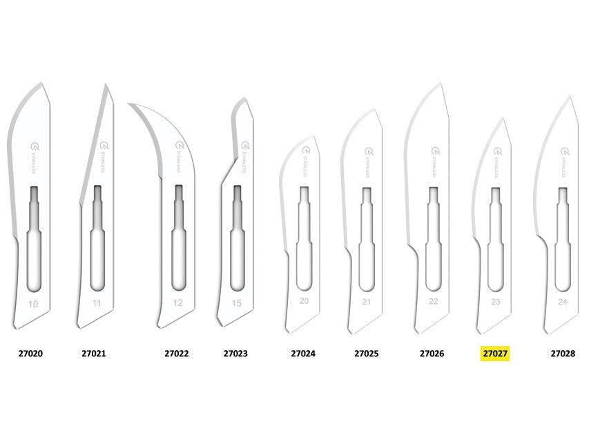 GIMA STAINLESS STEEL BLADES N. 23 - sterile