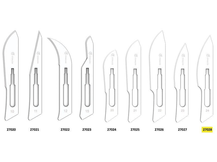 GIMA STAINLESS STEEL BLADES N. 24 - sterile