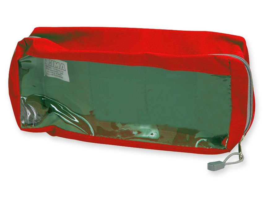 E2 RECTANGULAR BAG with window - red