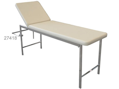 CLASSIC EXAMINATION COUCH - chromed - beige
