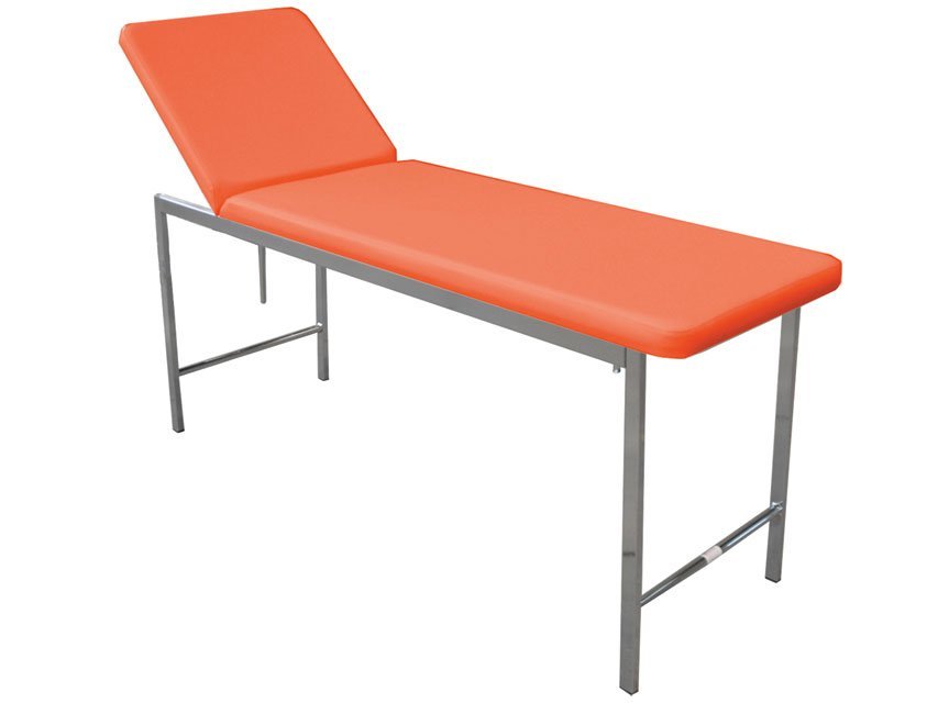 CLASSIC EXAMINATION COUCH - chromed - apricot