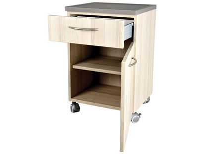 BEDSIDE TABLE WITH DRAWER - streaked beige