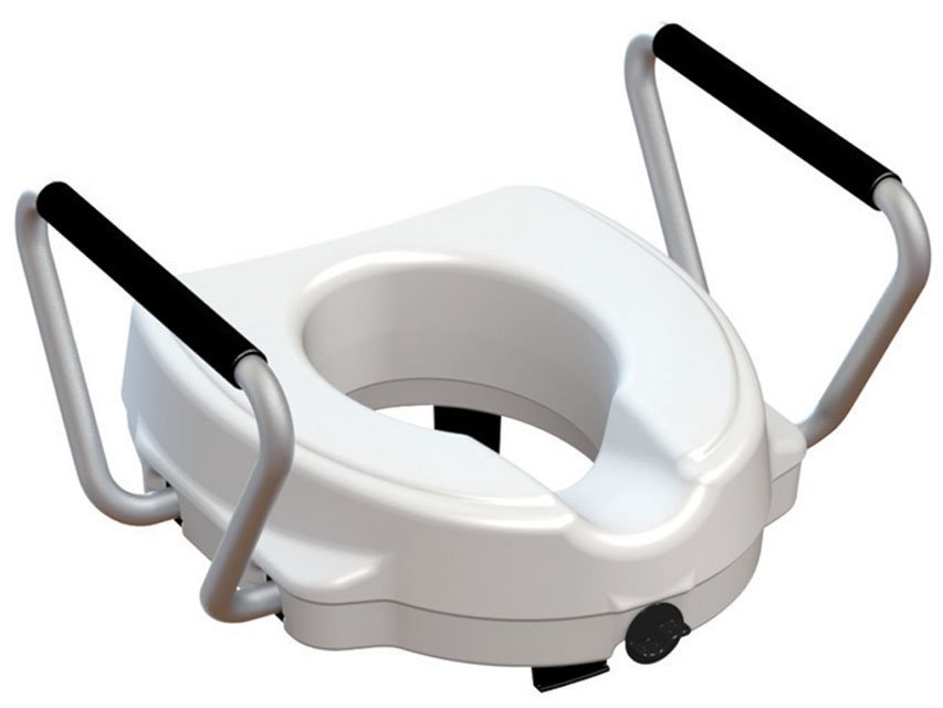 RAISED TOILET SEAT with fixed armrest - height 12,5 cm