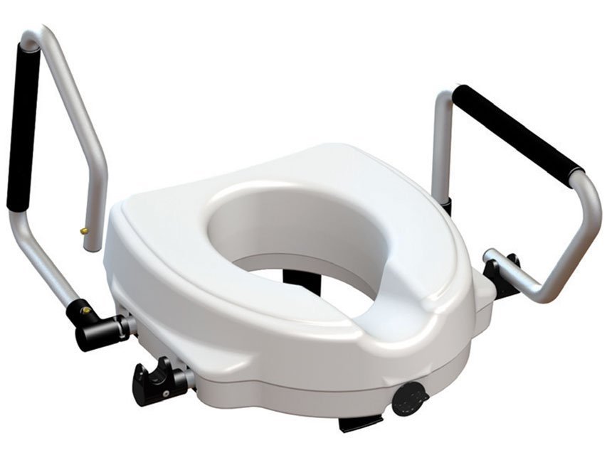 RAISED TOILET SEAT with reclining armrest - height 12,5 cm