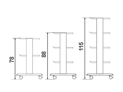 SMART CART - 2 shelves 40x36 cm + base + drawer