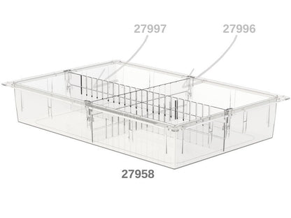 TRANSPARENT PLASTIC ISO DRAWER 600x400x100 mm - closed