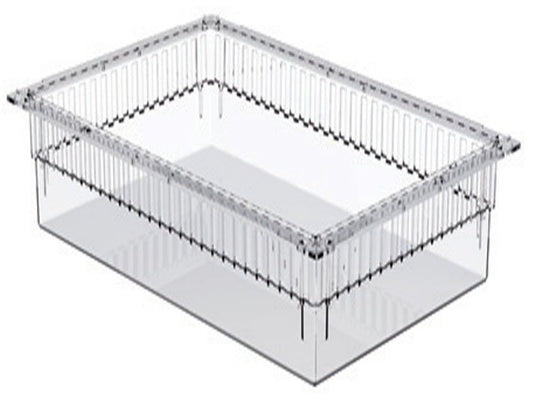 TRANSPARENT PLASTIC ISO DRAWER 600x400x200 mm - open