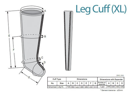 LEG CUFF XL - 6 CHAMBERS - spare for 28441