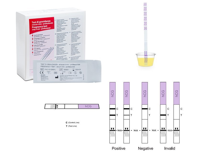 PREGNANCY TEST - strip 4 mm - professional