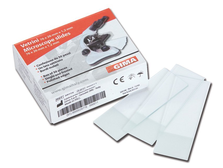 SLIDES 26x76 mm - single end frosted, sandblasted band
