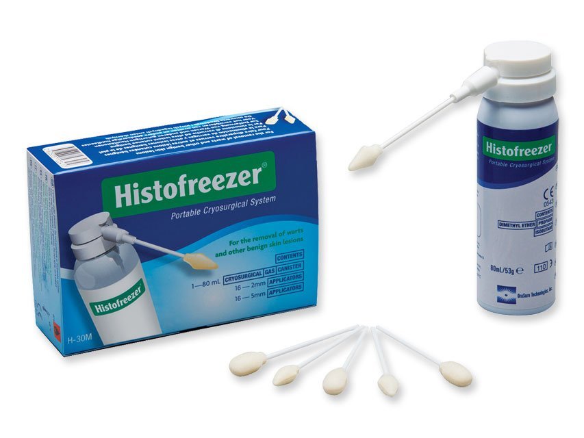 HISTOFREEZER MIX MINI - bottle 80 ml + 16 applicators 2 mm, 16 applicators 5 mm