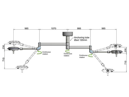 PENTALED 30E DOUBLE SCIALYTIC LIGHT - ceiling