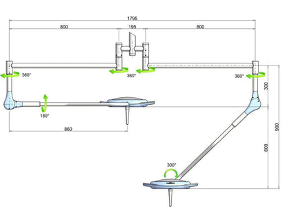 PENTALED 12 LED LIGHT - ceiling double