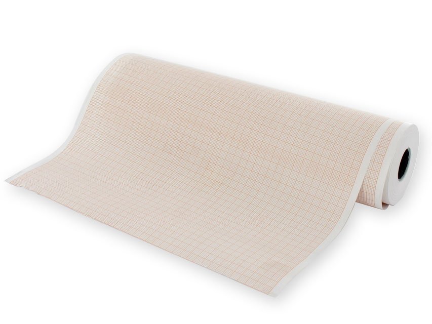 ECG thermal paper 210x30 mm x m roll - orange grid