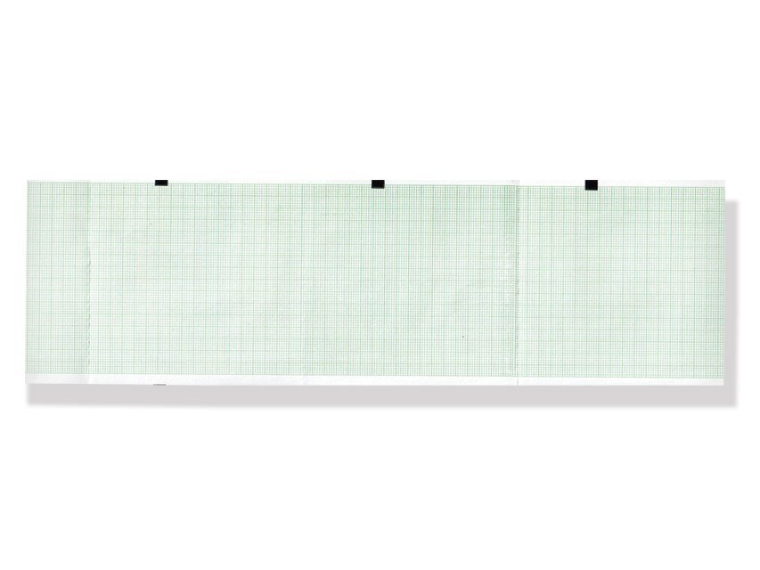 ECG thermal paper 90x90mm x390s pack - green grid