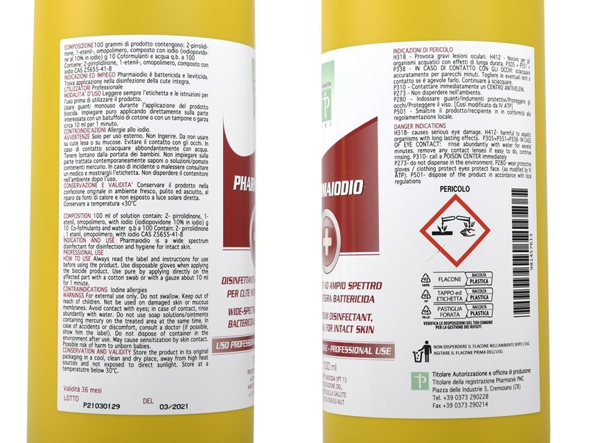 IODOPOVIDONE ANTISEPTIC - 1 l registered in IT