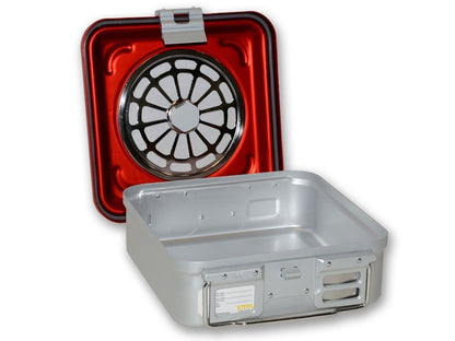 CONTAINER WITH FILTER small h 100 mm - red