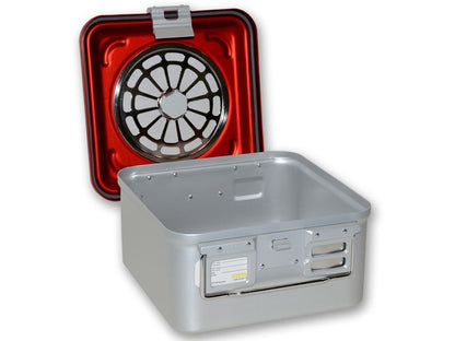 CONTAINER WITH FILTER small h 150 mm - red