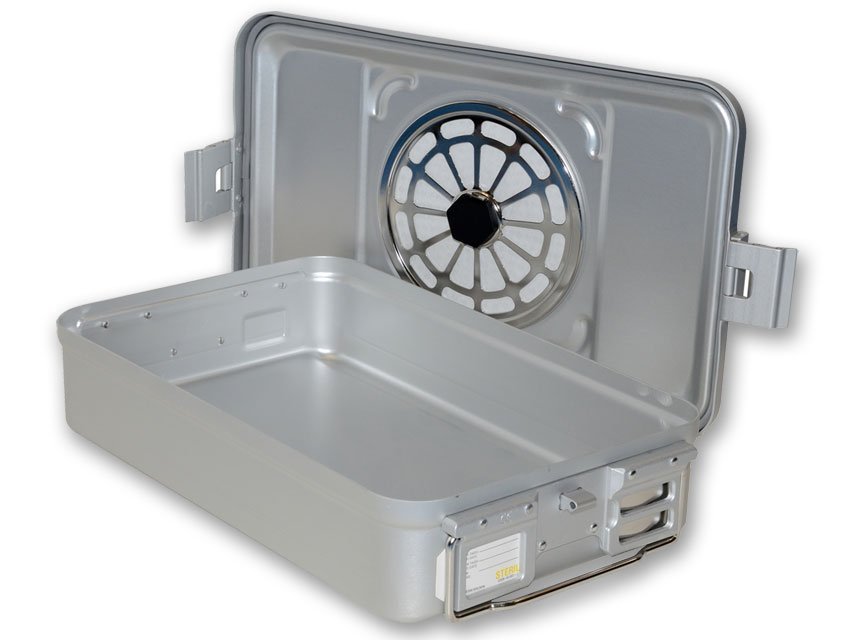 CONTAINER WITH FILTER medium h 100 mm - grey