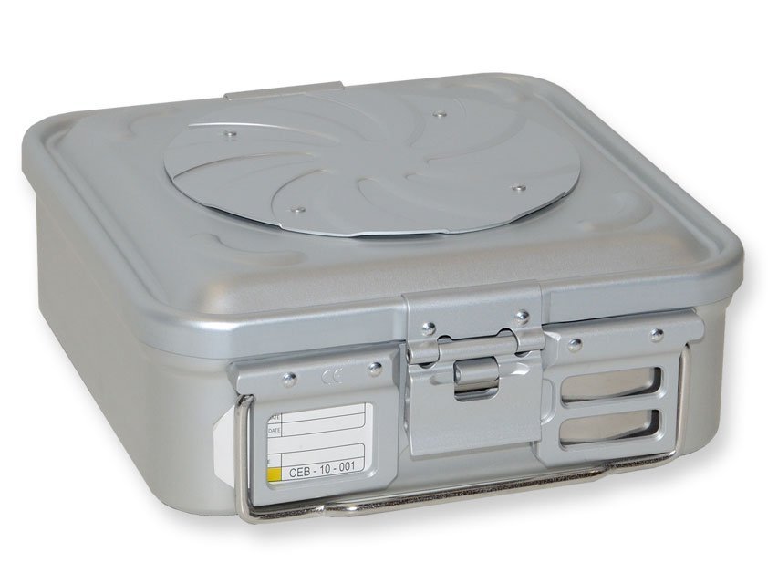 B.S. CONTAINER WITH VALVE small h 100 mm - grey