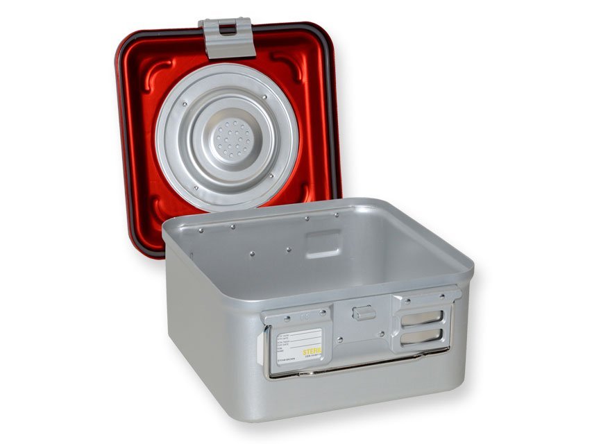 B.S. CONTAINER WITH VALVE small h 150 mm - red