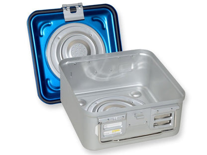 B.S. CONTAINER WITH VALVE small h 135 mm - blue - perforated