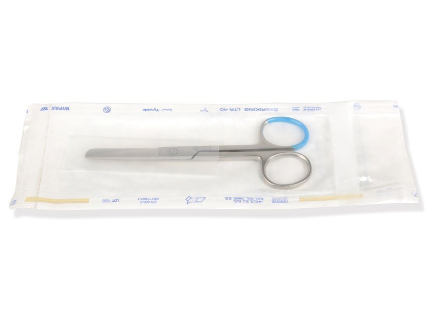 STERILE SURGICAL SCISSORS sharp/blunt - straight - 13 cm