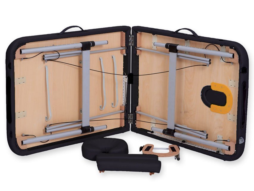 2-SECTION ALUMINIUM MASSAGE TABLE - black