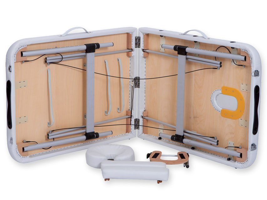 2-SECTION ALUMINIUM MASSAGE TABLE - white
