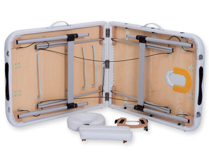 2-SECTION ALUMINIUM MASSAGE TABLE - white