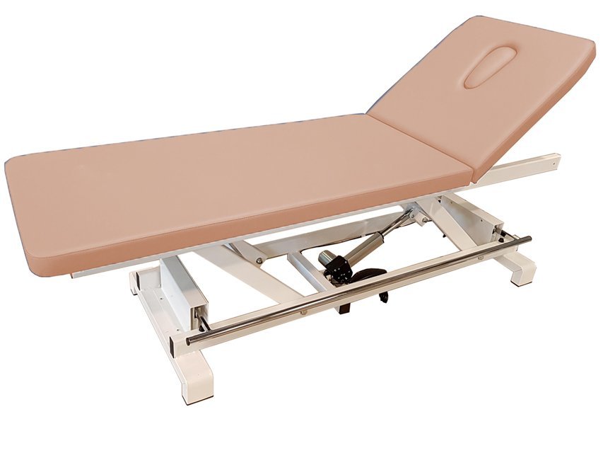 ELECTRIC HEIGHT ADJUSTABLE TREATMENT TABLE with footbar - beige