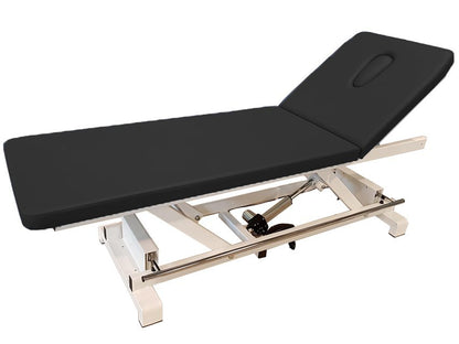 ELECTRIC HEIGHT ADJUSTABLE TREATMENT TABLE with footbar - black
