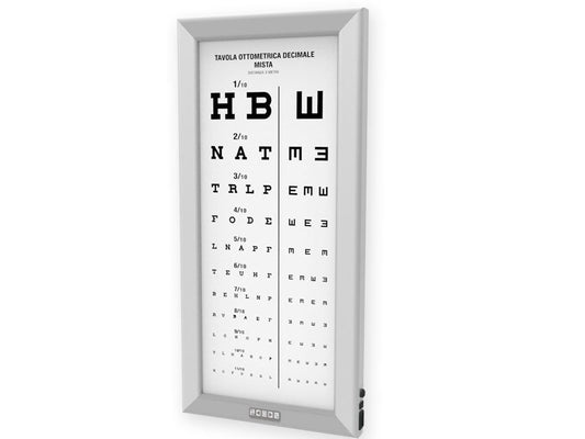 ULTRA SLIM LED OPTOMETRIC CHART - Mixed decimal