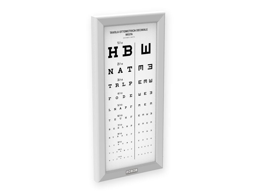 ULTRA SLIM LED OPTOMETRIC CHART - Mixed decimal