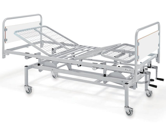 3 JOINTS VARIABLE HEIGHT PATIENT BED - 2 cranks - castors
