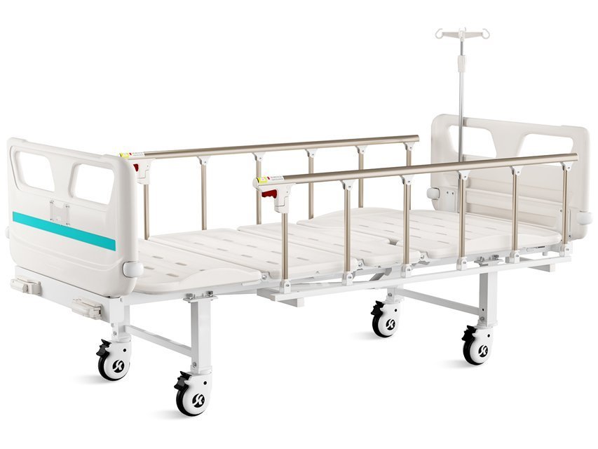 3 JOINTS VARIABLE HEIGHT PATIENT BED - 2 cranks - castors