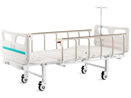 3 JOINTS VARIABLE HEIGHT PATIENT BED - 2 cranks - castors