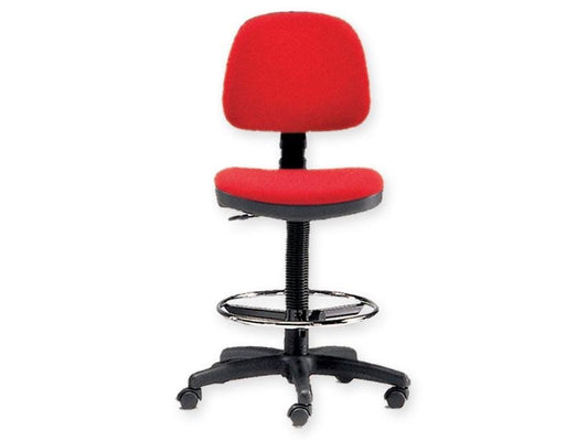 STOOL with backrest and ring- red