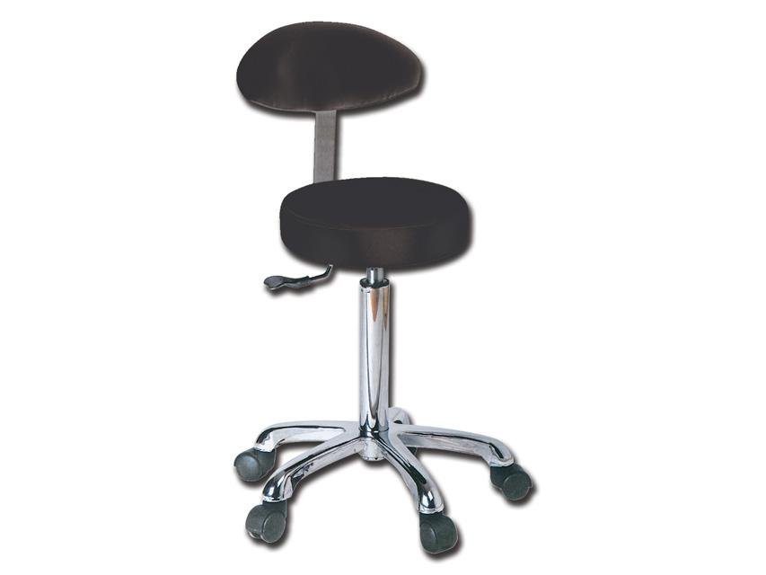 STOOL with backrest - black